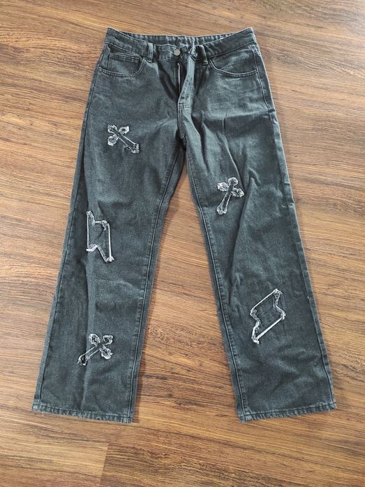 パンツ black damage denim swag opium zenez Spodnie Opium Black Żdżary • OLX.pl