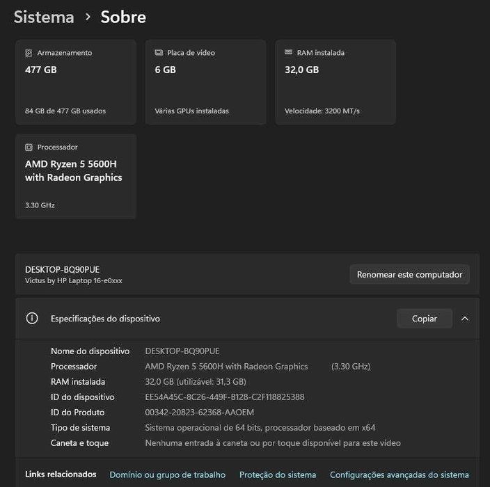 Portatil Gamer Victus by HP 16-e0028np (6B3G9EA)