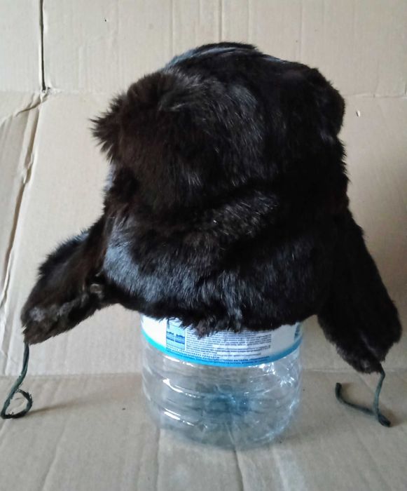 Шапка ушанка кролик натуральный мех хутро