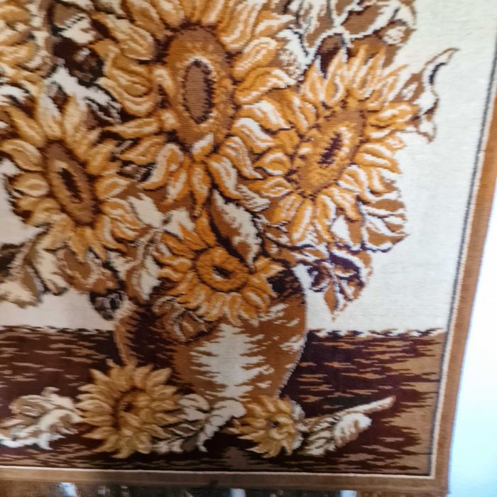 Dywan obraz ścienny kilimek słoneczniki PRL