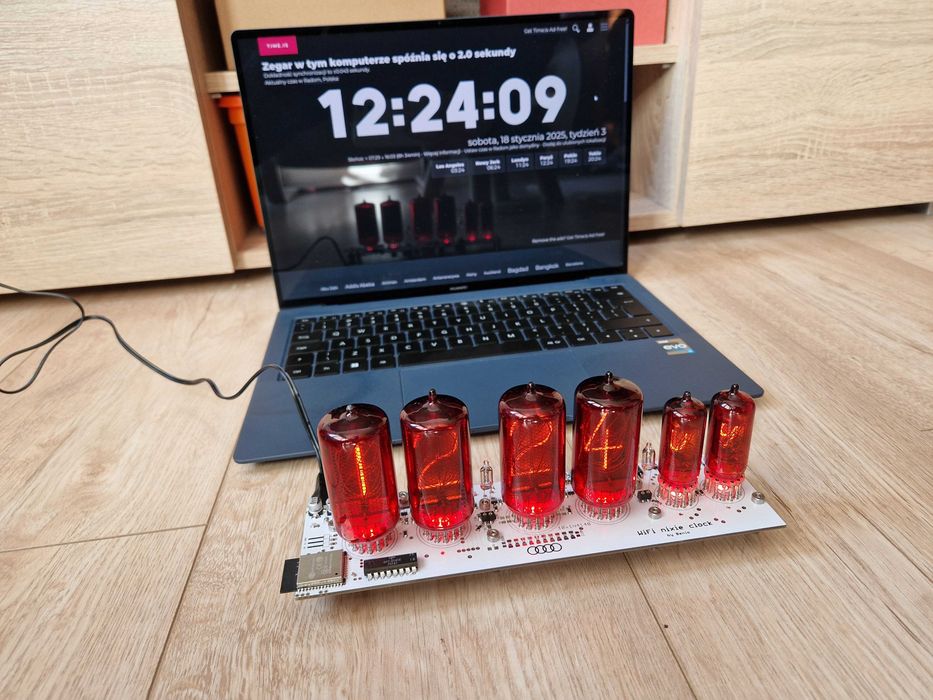Zegar nixie z566m + z573m WiFi NTP BEZ LAMP