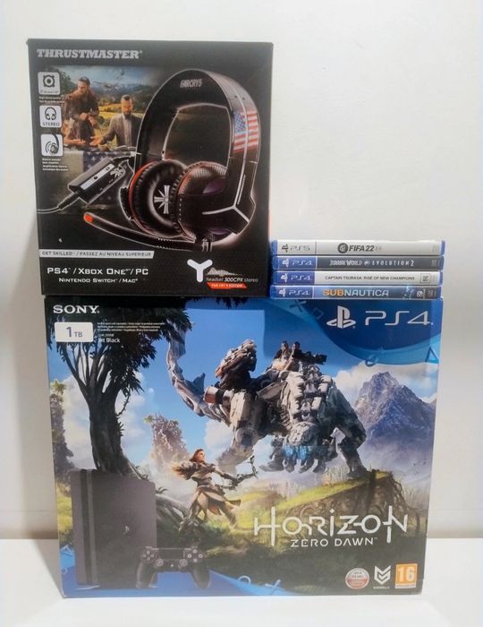 PlayStation 4 Slim 1 TB w edycji Horizon Zero Dawn + gry + słuchawki