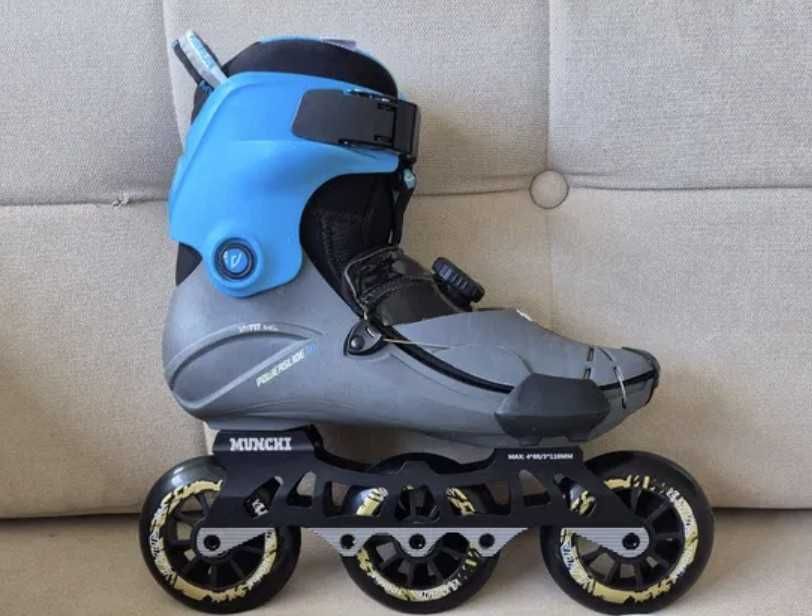 Powerslide Nordic Vi 39, 3x100 (85A), hybrydowa szyna 4x80 / 3x110, nowe szyny koła łożyska