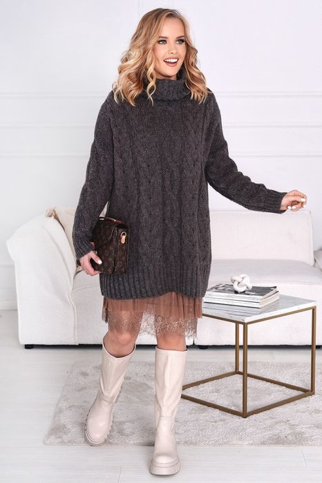 Golf damski oversize pleciony nowość fango