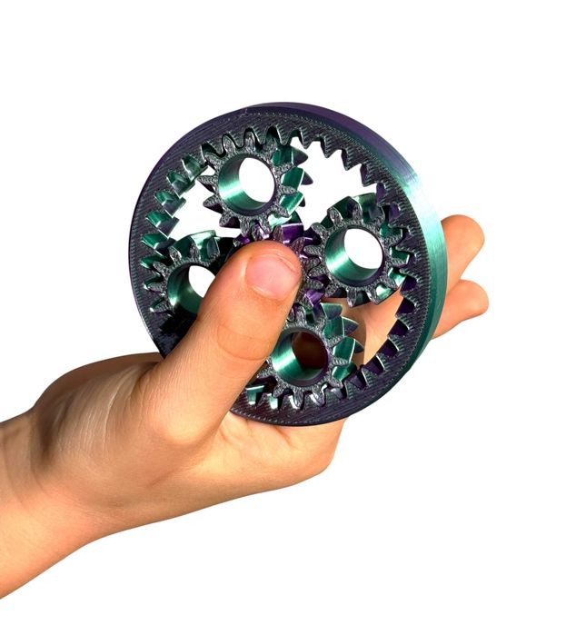 Zabawka antystresowa ruchome zębatki, Fidget 75 mm, druk 3D