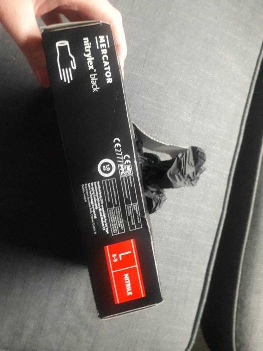 Rękawice Nitrylowe Czarne 100 sztuk