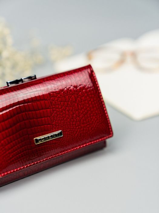 kompaktowy portfel z lakierowanej skóry - lorenti