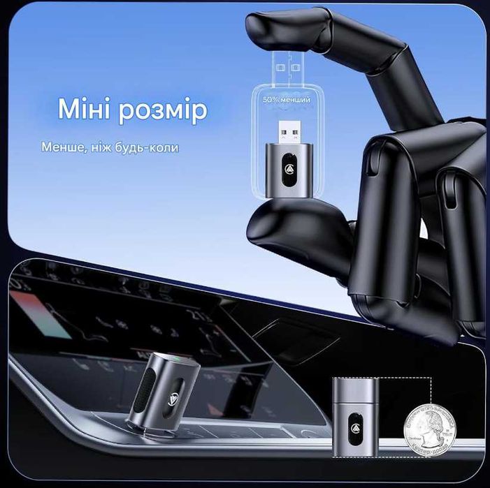 Бездротовий адаптер 2-в-1 CarPlay та Android Auto для авто