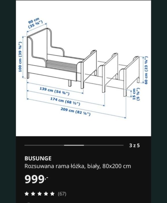 Łóżko dziecięce Ikea busines 80x 140/170/200