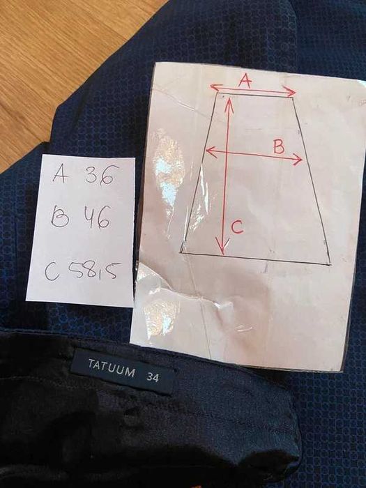 Xs s 34 36 tatuum olowkowa material spodnica midi do kolan lekka wzor