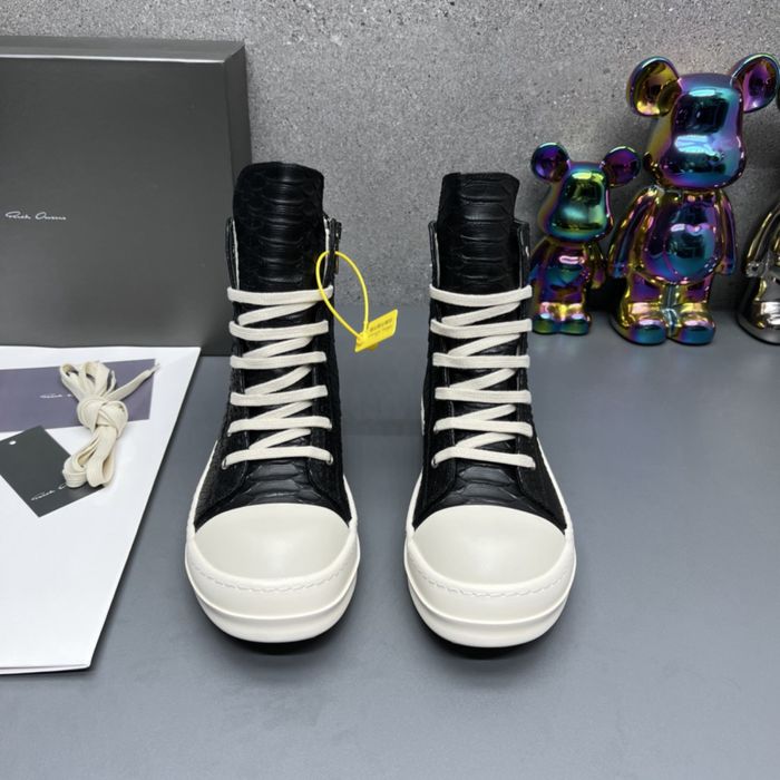 Нові Кеди Rick Owens Ramones High Python Black White/size 40-44/Преміум якість!