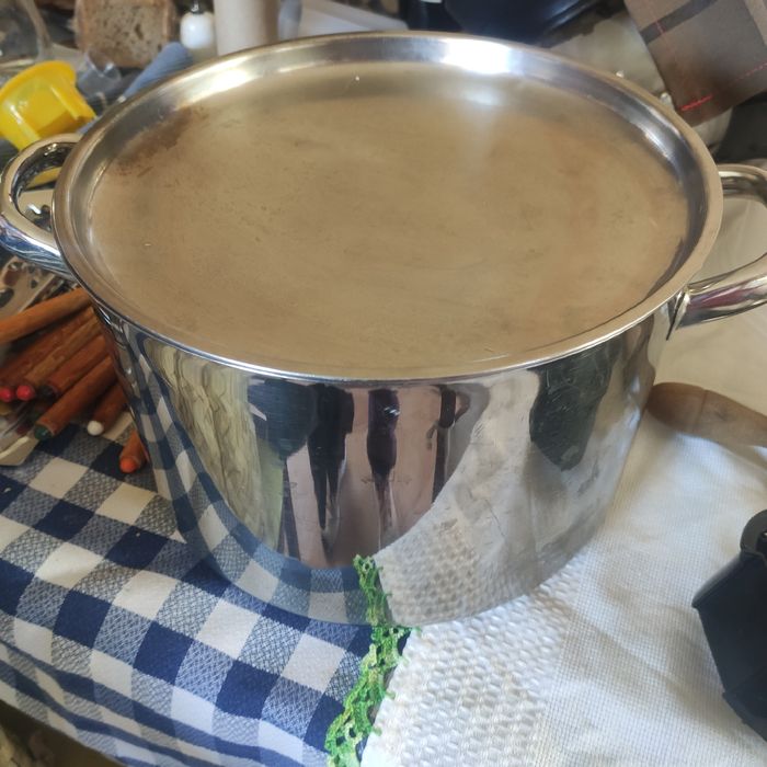 Panela inox, grelha e frigideira