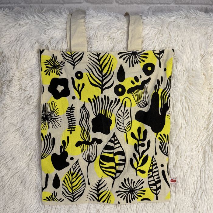 Nowa płócienna torba na zakupy / tote bag Eloy – roślinny wzór / liście