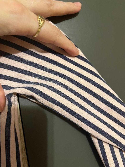 Dziewczęca koszula włoska 4–5 lat, różowo-granatowe paski