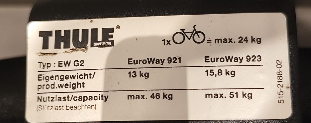 Bagażnik rowerowy na hak THULE 923