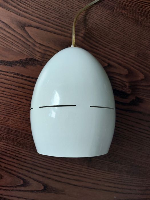 Lampa wisząca, metalowa, biała