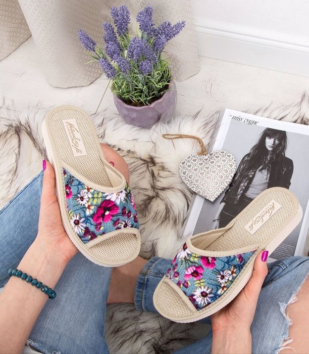 Kapcie damskie (039-Niebieskie)