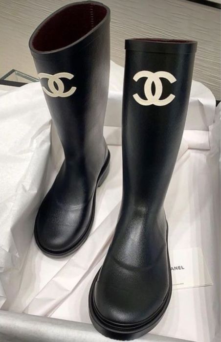 Kalosze Chanel czarne