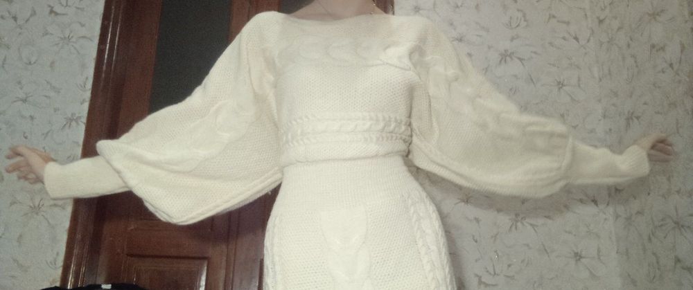 Платье вязаное, теплое