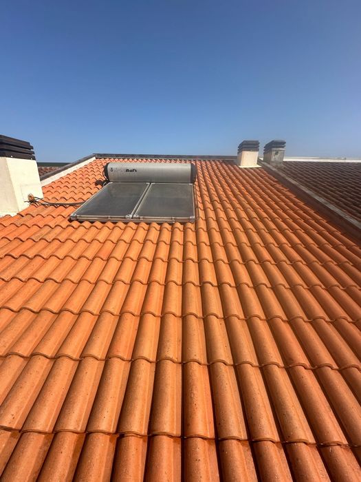 Faço lavagem de telhados e fachadas