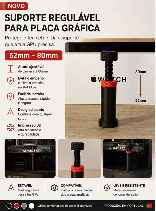 Suporte GPU — 52–80 mm