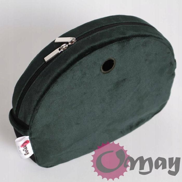 organizer OBAG MOON LIGHT elegancki welur zielony butelkowy OMAY