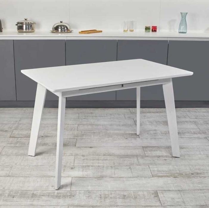 Стіл розкладний кухонний обідній Лофт 120 (160) х 75 см білий, НАЛОЖКА