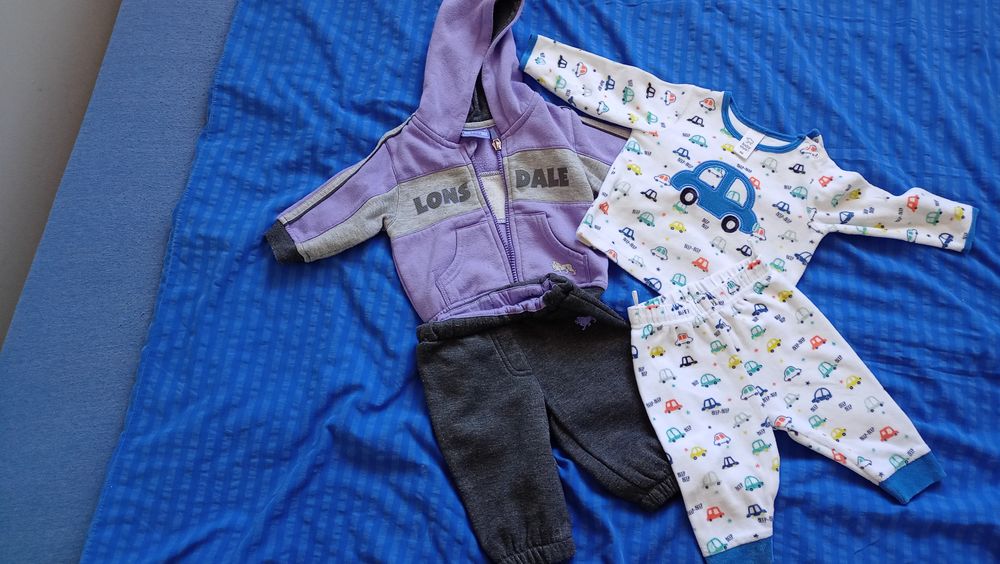 Ubranka zestaw 68 body spodnie pajace bluzy