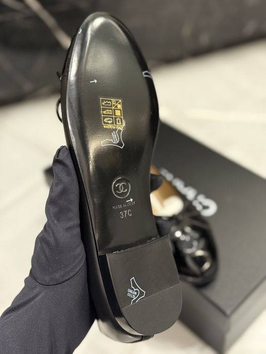 Baleriny Chanel black leather
