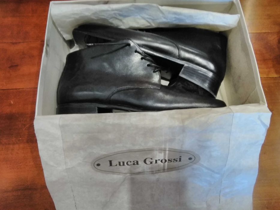 Botas italianas, pele genuína de alta qualidade, marca Luca Grossi
