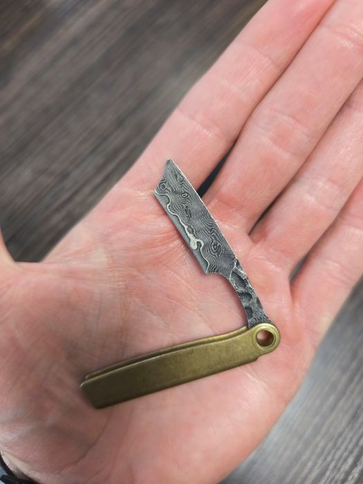 Складна міні-бритва Brass Damascus