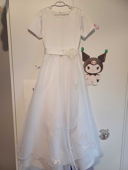 Sukienka komunijna 140/146 bolerko, wianuszek