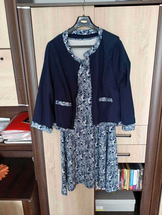 Komplet - sukienka krótki rękaw z marynarką