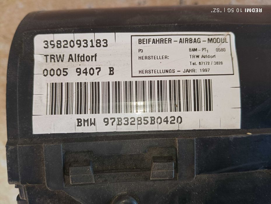 Poduszka powietrzna BMW E36 - 1997 rok.