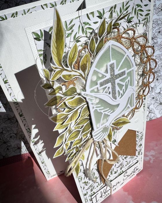 Kartka komunia chłopiec dziewczynka ręcznie robiona w pudełku handmade
