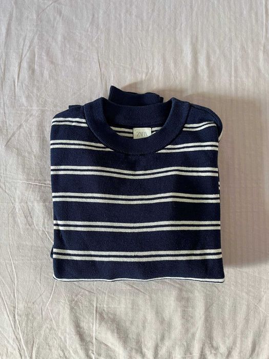 Camisola malha Zara azul-marinho às riscas brancas, 13-14 anos