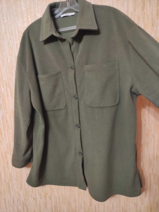 тепла жіноча сорочка з довгим рукавом на  р.54/UK18