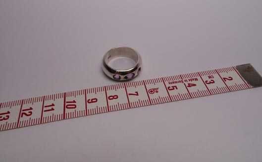 Srebrna obrączka naturalne ametysty R.14