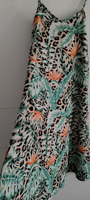 Vestido comprido de verão estampado tamanho S. Usado