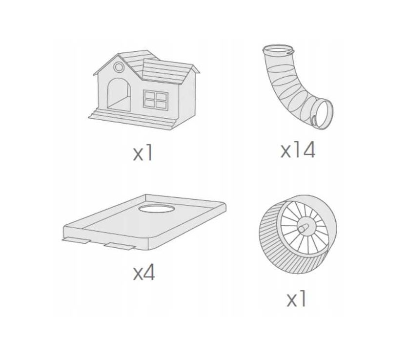 DUŻA NOWA Klatka dla chomika ZESTAW z tunelami domek dla gryzoni