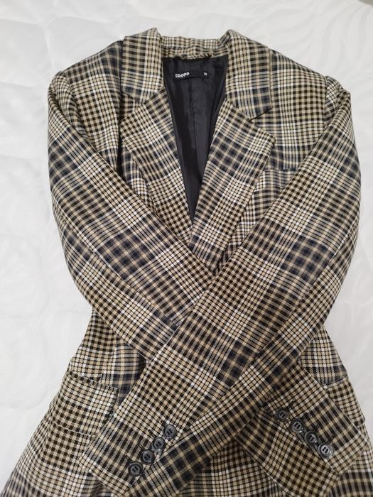 Піджак жіночий в клітку / піджак плаття XS / S