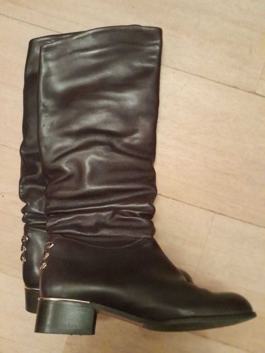 Kozaki skórzane ciekawie zdobione