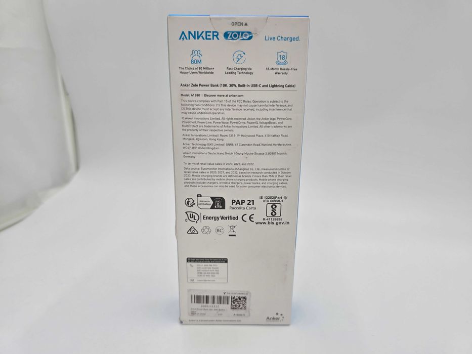 PowerBank Anker Zolo A1680 30W Iphone Ipad Ipod 10000 MAH