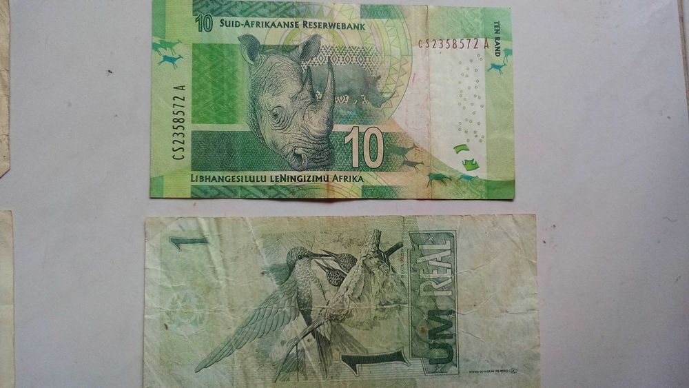 Notas 5 Pesos Argentinos 10 rand Sul Africa Escudos Português