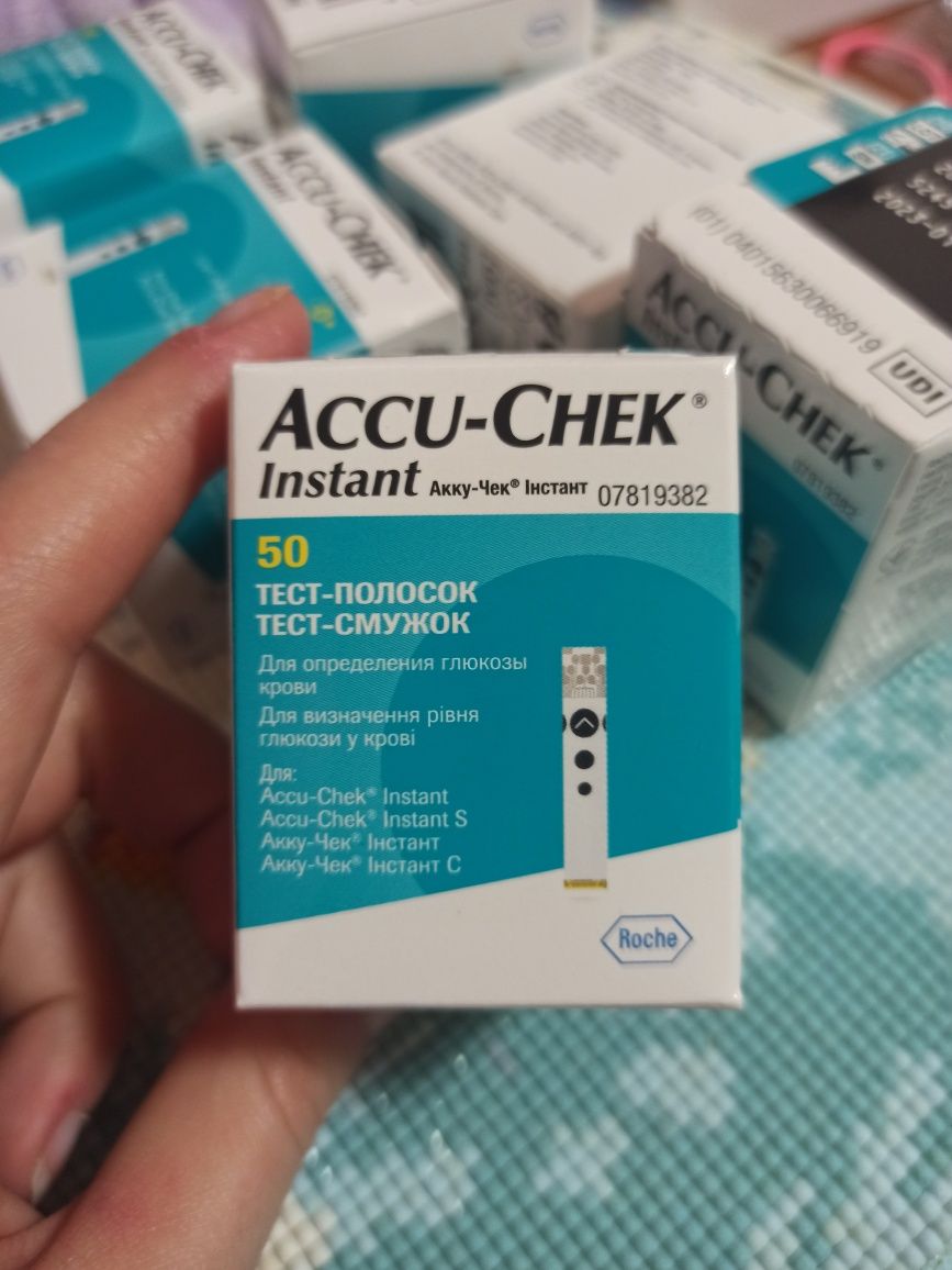 Акку чек тест смужки інстант Akku chek Instant для глюкометра діабет ...