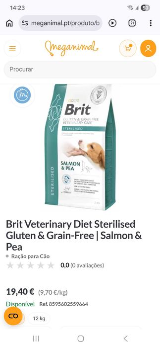 Ração Brit cão esterilizado