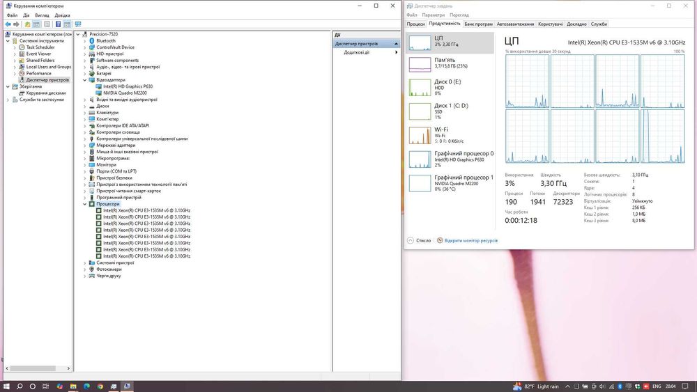 Ноутбук Dell Precision 7520 Intel Xeon E3-1535M v6/16Gb DDR4/M2200/2Tb