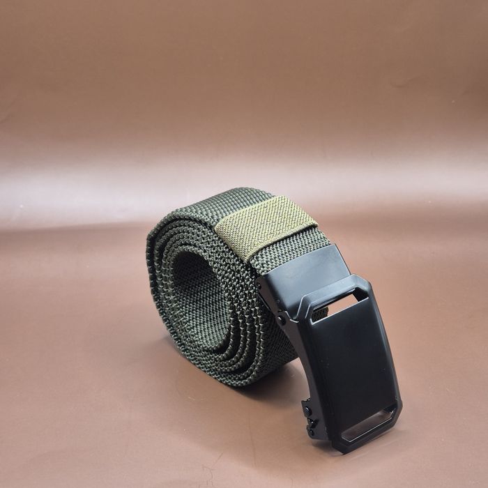 Pasek do spodni eleganckich I jeansów z metalową klamrą khaki Nowy