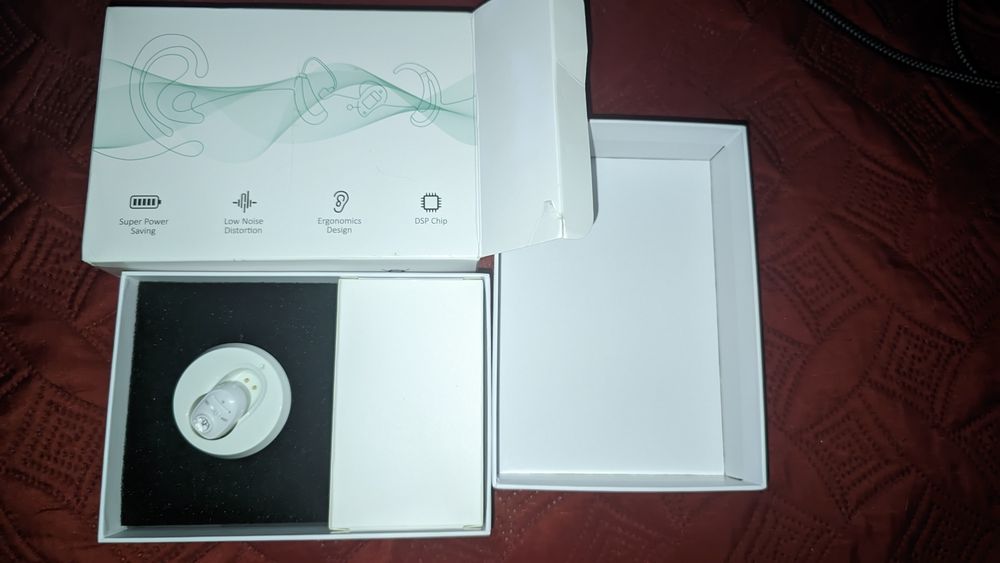 Amplificador de aparelho auditivo digital Vhp-1607 recarregável (branco)