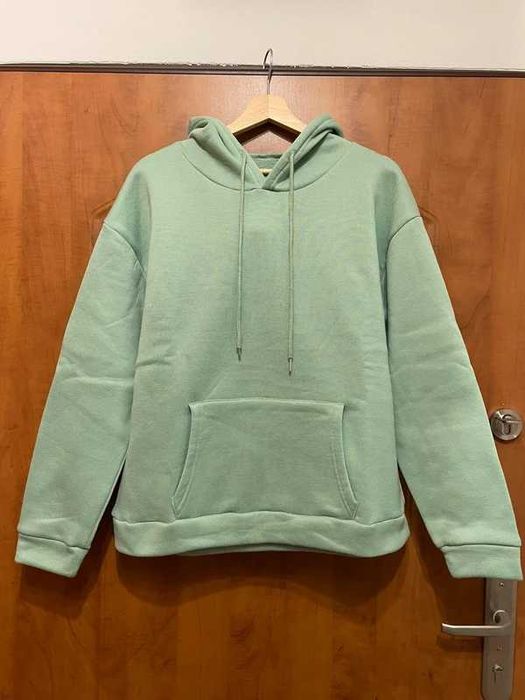 Zielona Bluza z kapturem oversize L Shein